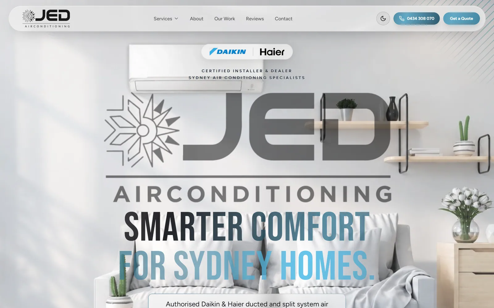 JED Air Conditioning, desktop